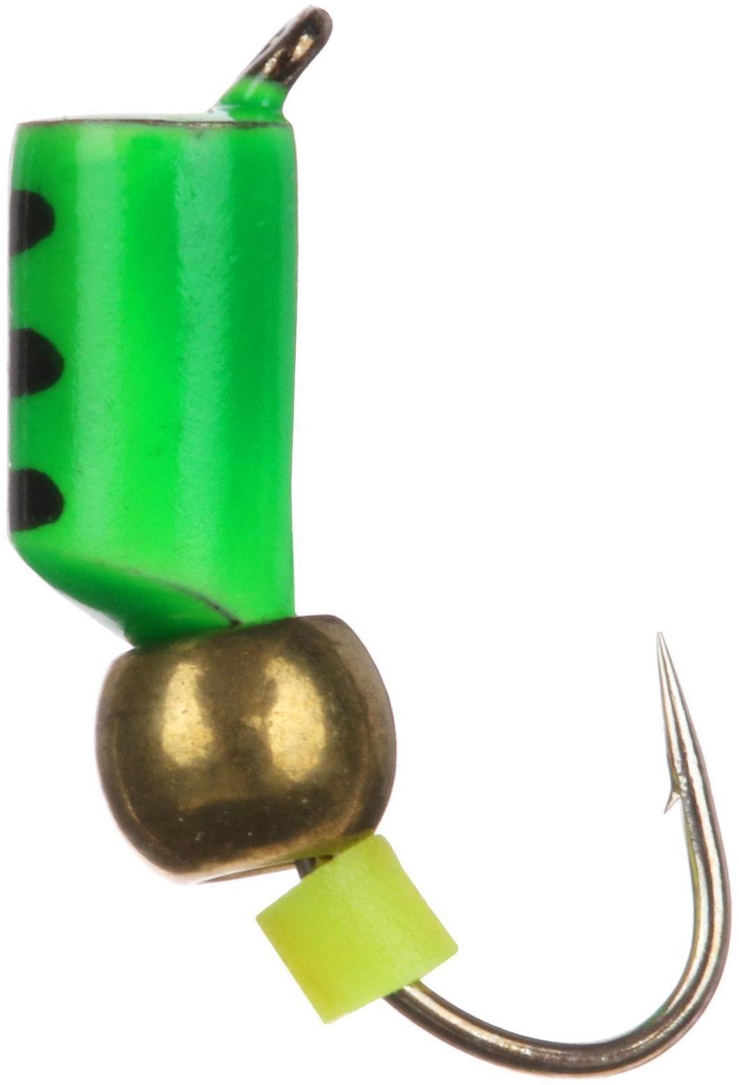 Мормышка «Мир вольфрама» столбик с латунным шаром, зелёный, d-3 мм