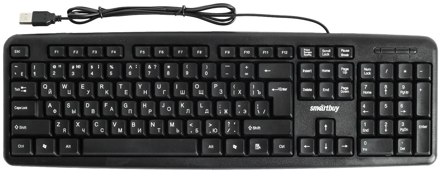 Клавиатура Smartbuy ONE 112, проводная, мембранная, 104 клавиши, USB, чёрная