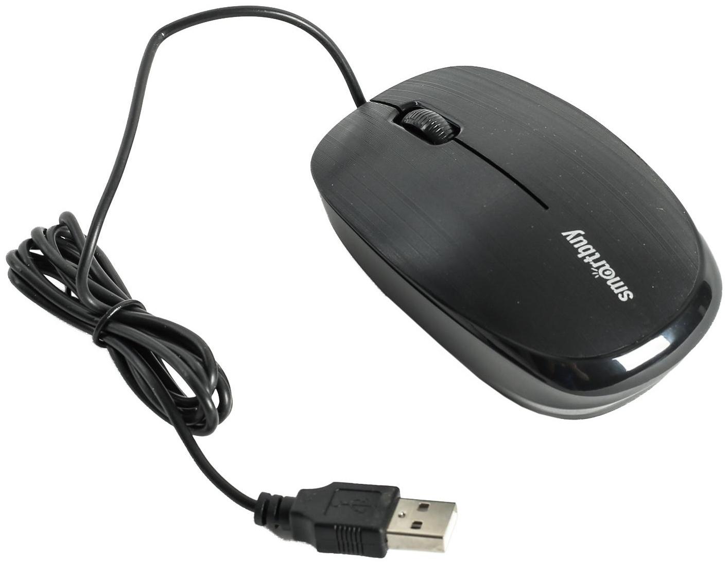 Мышь Smartbuy ONE 214-K, проводная, оптическая, 1200 dpi, USB, чёрная