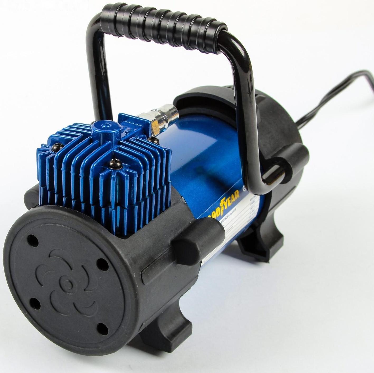 Компрессор автомобильный Goodyear GY-40L, 40 л/мин, со съемной ручкой, съемный витой шланг, с сумкой