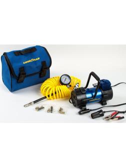 Компрессор автомобильный Goodyear GY-40L, 40 л/мин, со съемной ручкой, съемный витой шланг, с сумкой