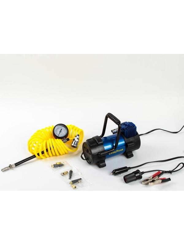 Компрессор автомобильный Goodyear GY-40L, 40 л/мин, со съемной ручкой, съемный витой шланг, с сумкой