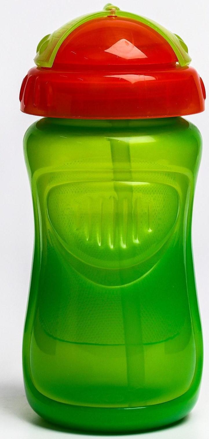 Поильник детский с трубочкой, 340 мл, цвета МИКС