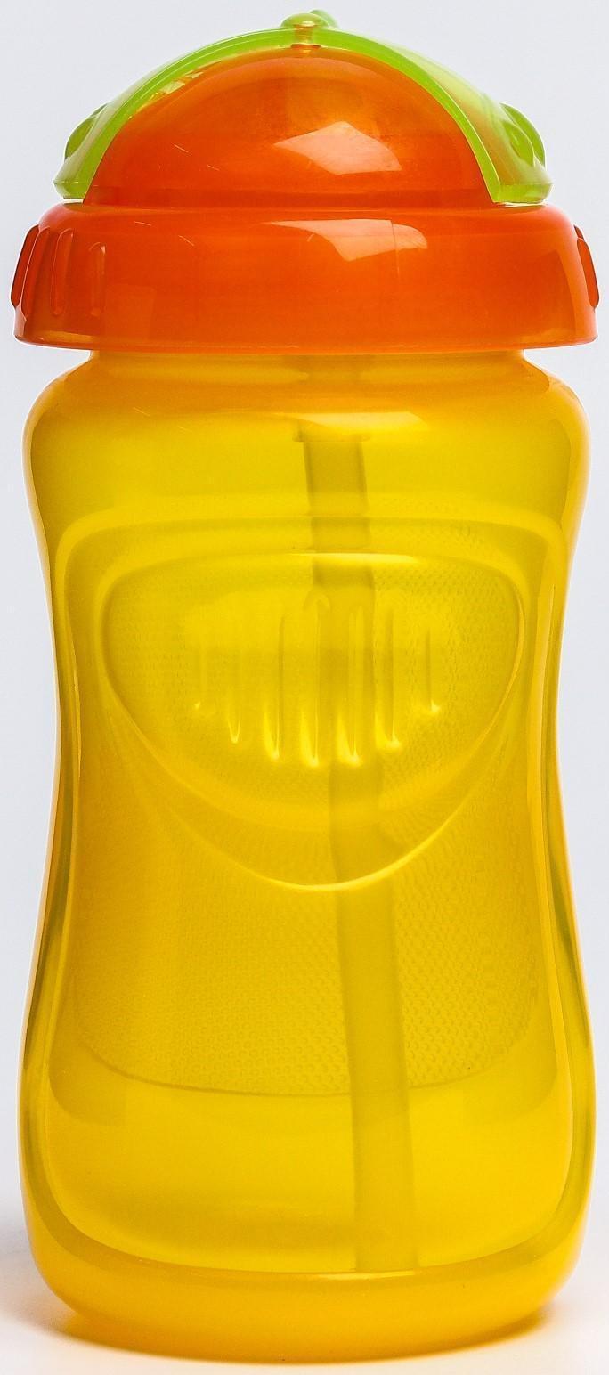 Поильник детский с трубочкой, 340 мл, цвета МИКС