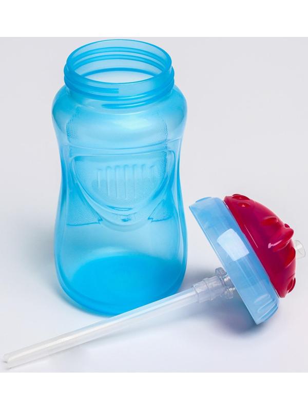 Поильник детский с трубочкой, 340 мл, цвета МИКС