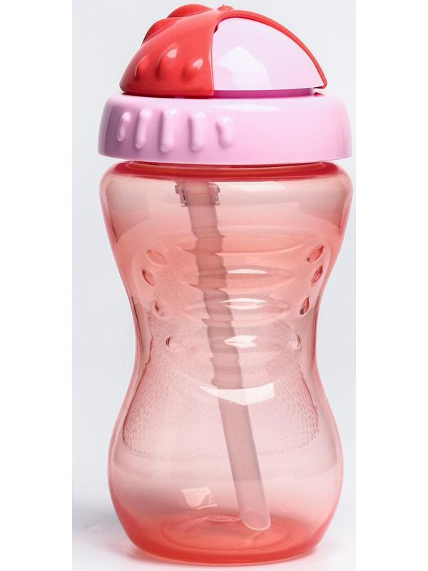 Поильник детский с трубочкой, 340 мл, цвета МИКС