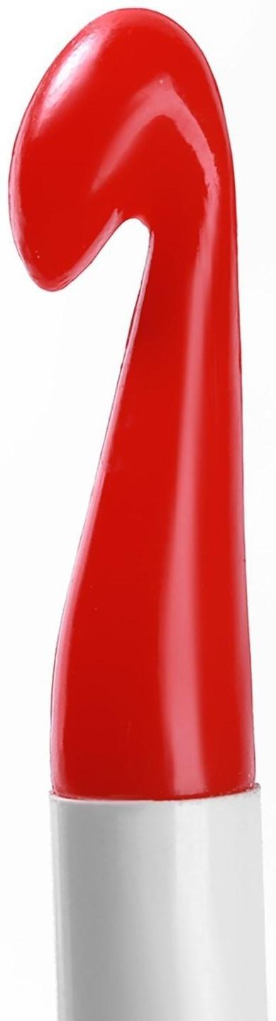 Крючок для вязания, d = 7 мм, 16 см, цвет белый/красный