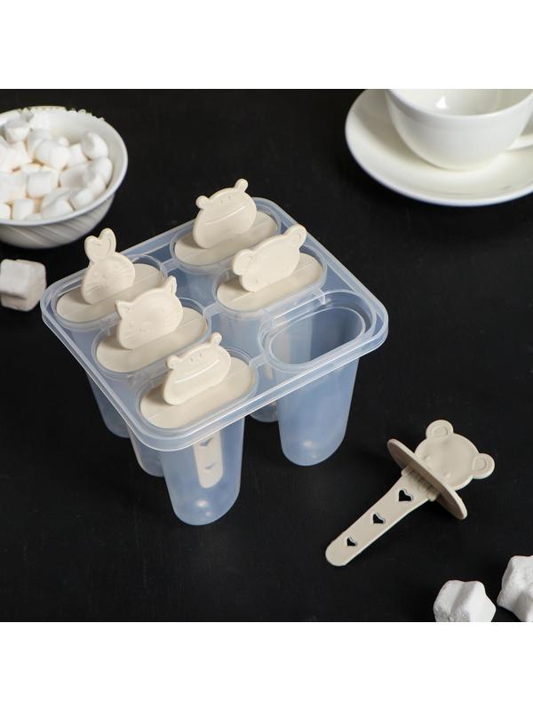 Форма для мороженого «Мордашки», 11×11×11 см, 6 ячеек, цвет МИКС