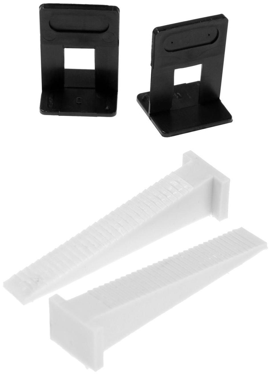 Комплект Зажим + Клин для выравнивания плитки ТУНДРА, в упаковке 40/40 шт.