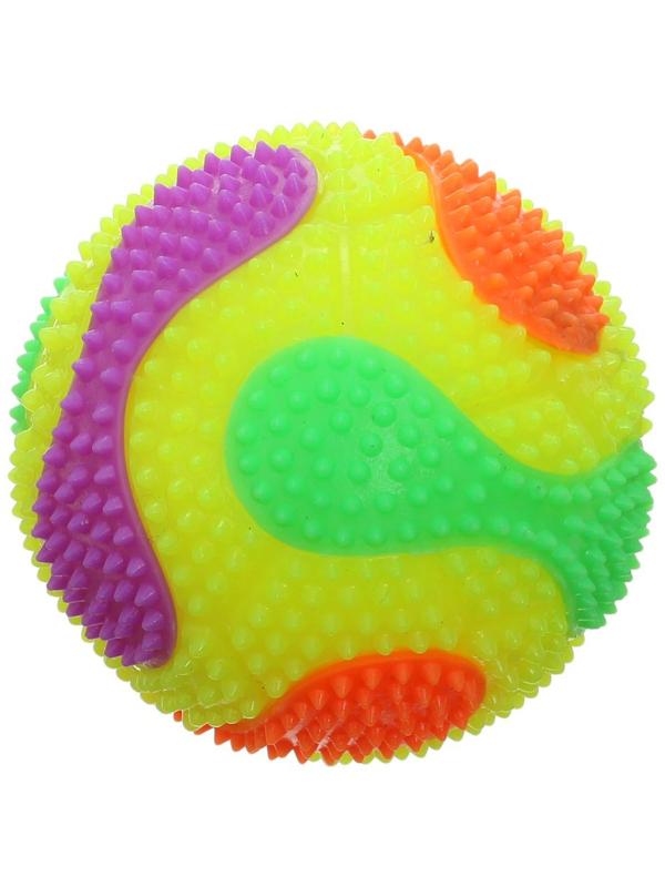 Мяч «Спорт», световой, с пищалкой, на резинке, 6,5 см., микс / 1 шт