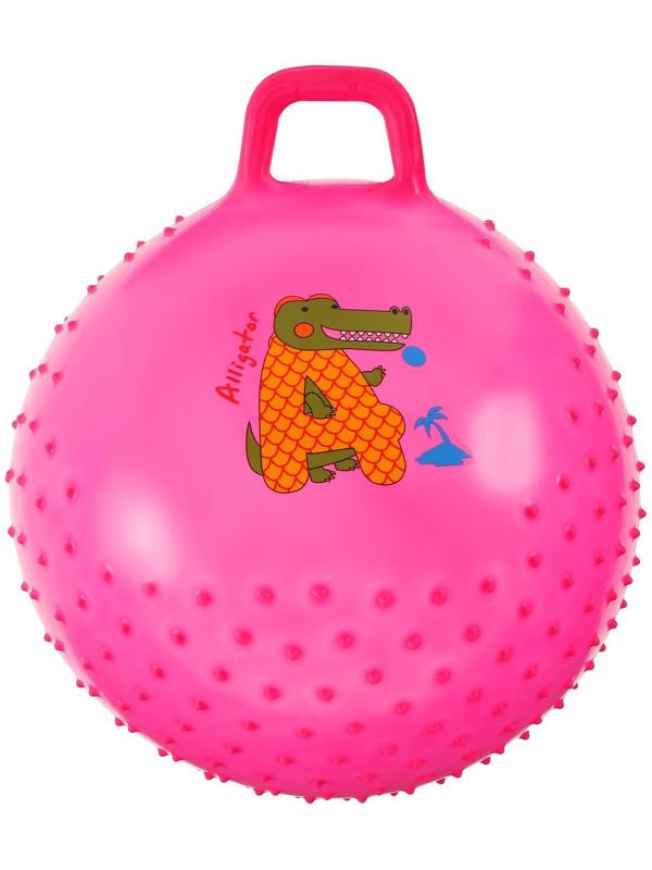 Мяч прыгун с ручкой массажный, d=65 см, 600 г, цвета МИКС