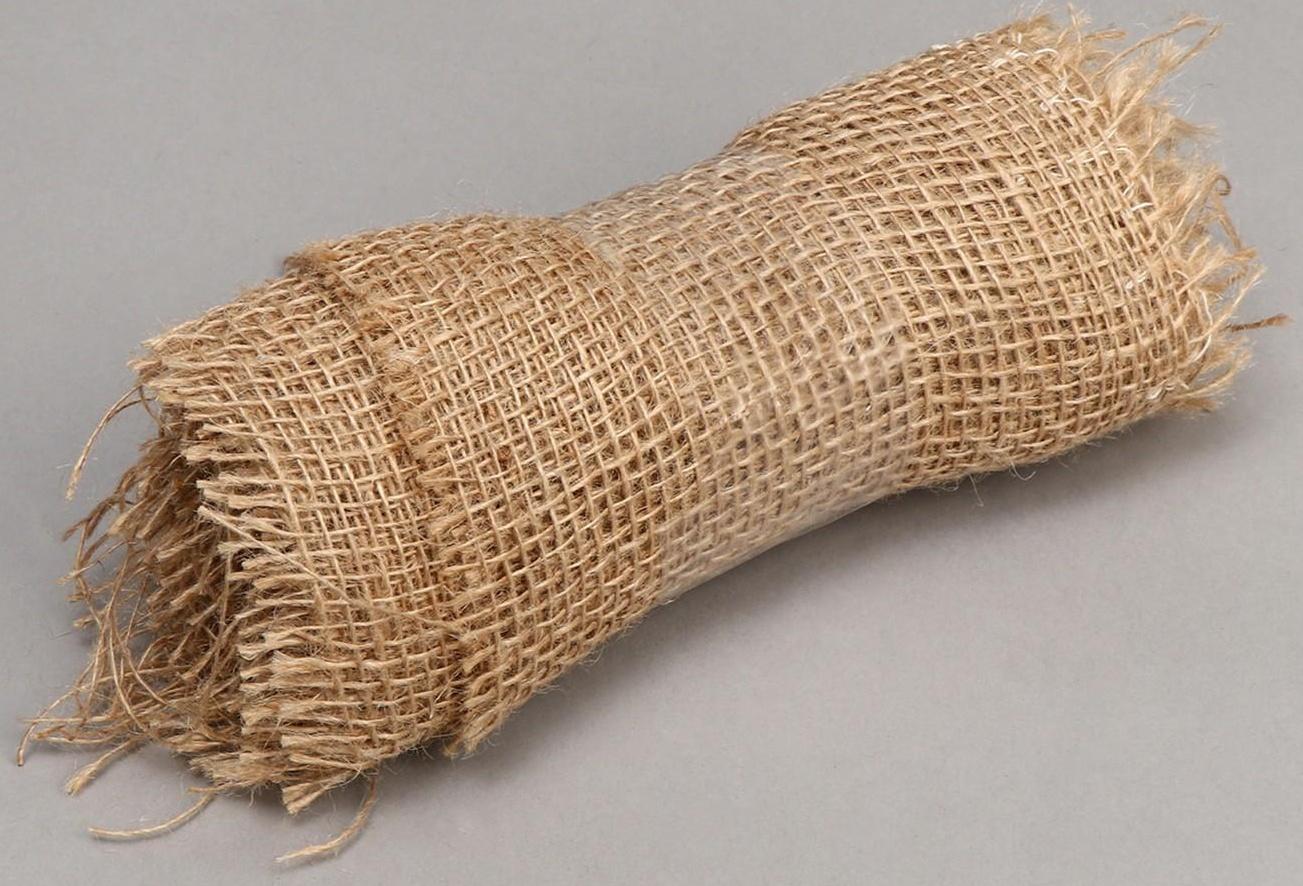 Лента из джутового полотна, 5 × 0,15 м, плотность 190 г/м², плетение 34/24