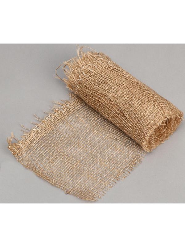 Лента из джутового полотна, 5 × 0,15 м, плотность 190 г/м², плетение 34/24