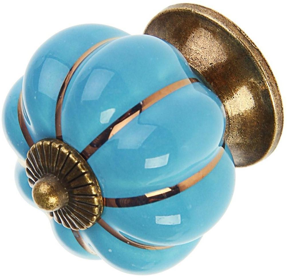 Ручка-кнопка PEONY Ceramics 001, керамическая, синяя