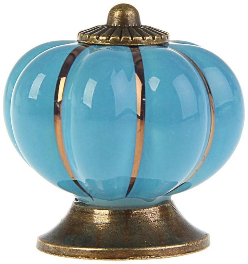 Ручка-кнопка PEONY Ceramics 001, керамическая, синяя