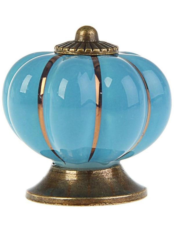 Ручка-кнопка PEONY Ceramics 001, керамическая, синяя