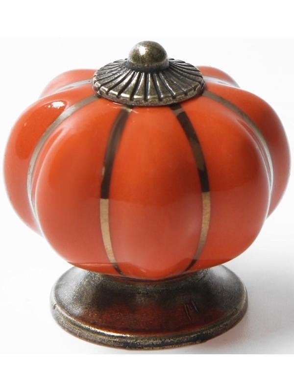 Ручка-кнопка PEONY Ceramics 001, керамическая, оранжевая