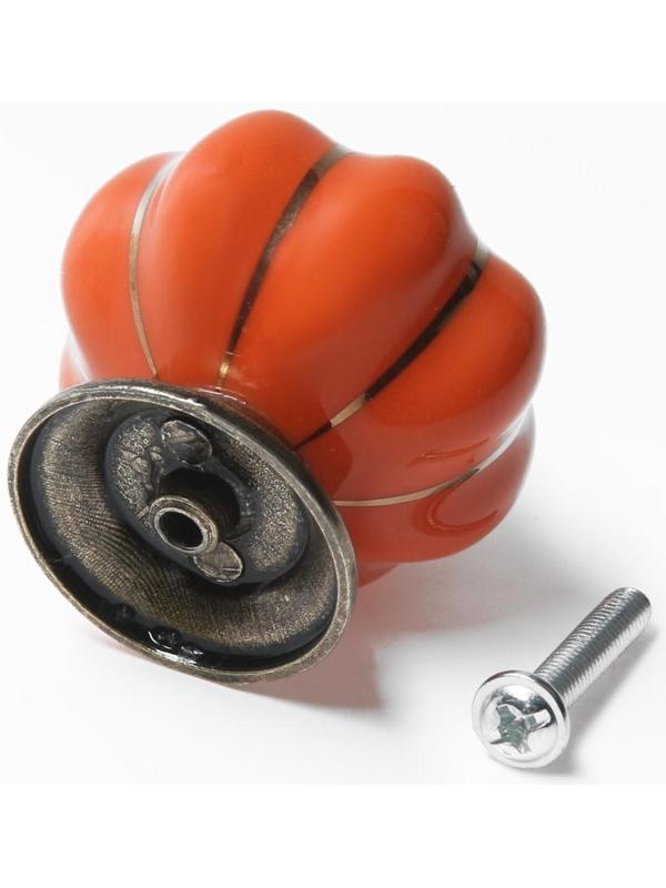 Ручка-кнопка PEONY Ceramics 001, керамическая, оранжевая