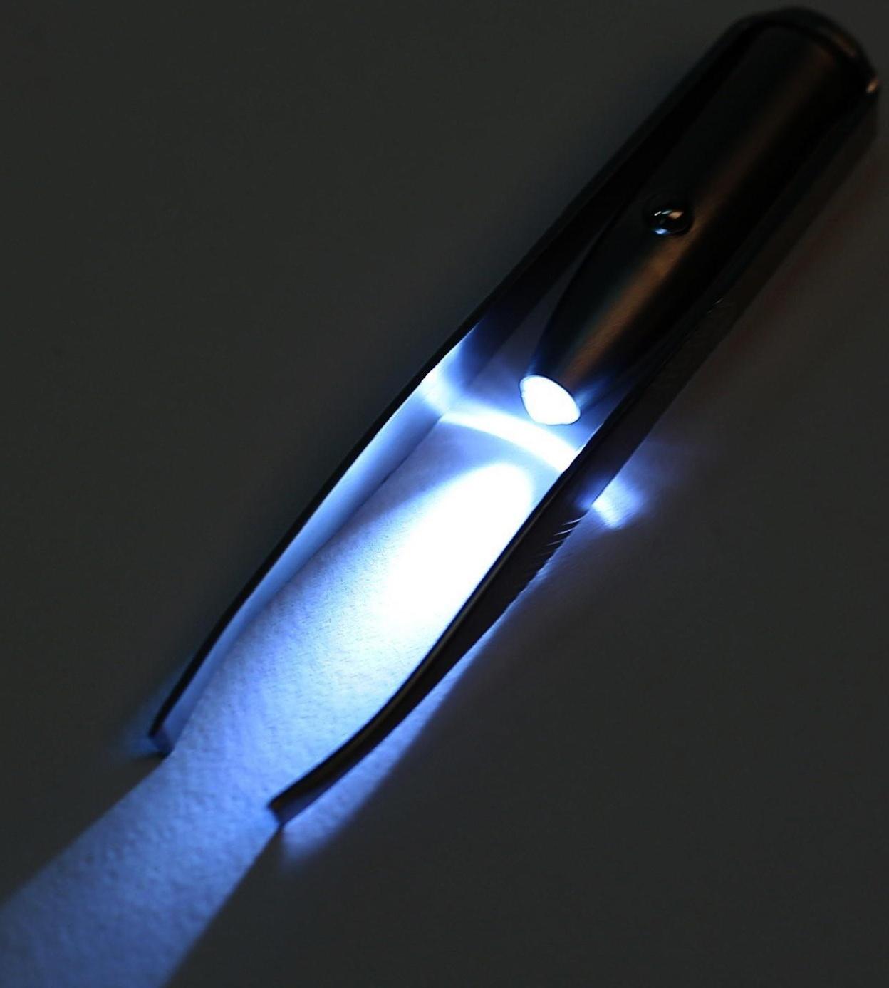 Пинцет Luazon LP-02, косметический, подсветка, батарейки в комплекте