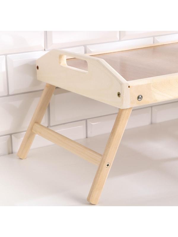 Столик для завтрака складной, 50×30см, с ручками, орех сонома