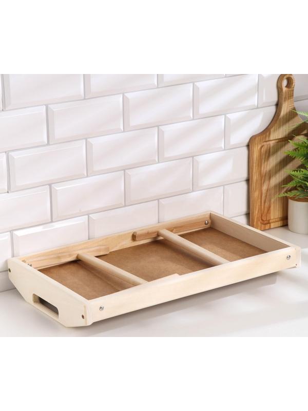 Столик для завтрака складной, 50×30см, с ручками, орех сонома