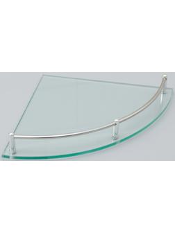 Полка угловая для ванной комнаты, 24×24×4 см, металл, стекло