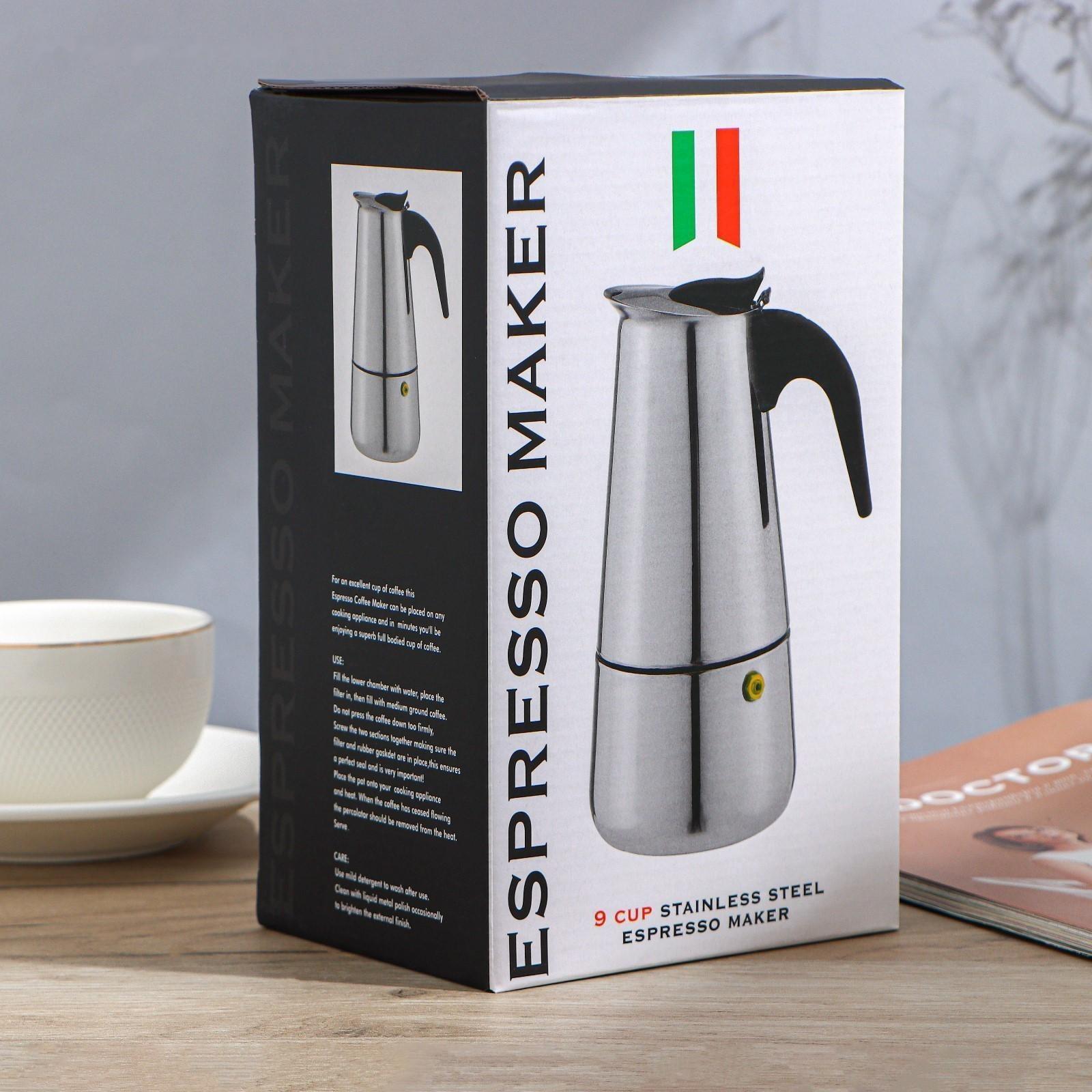 Кофеварка гейзерная Доляна «Стиль», на 9 чашек, 450 мл