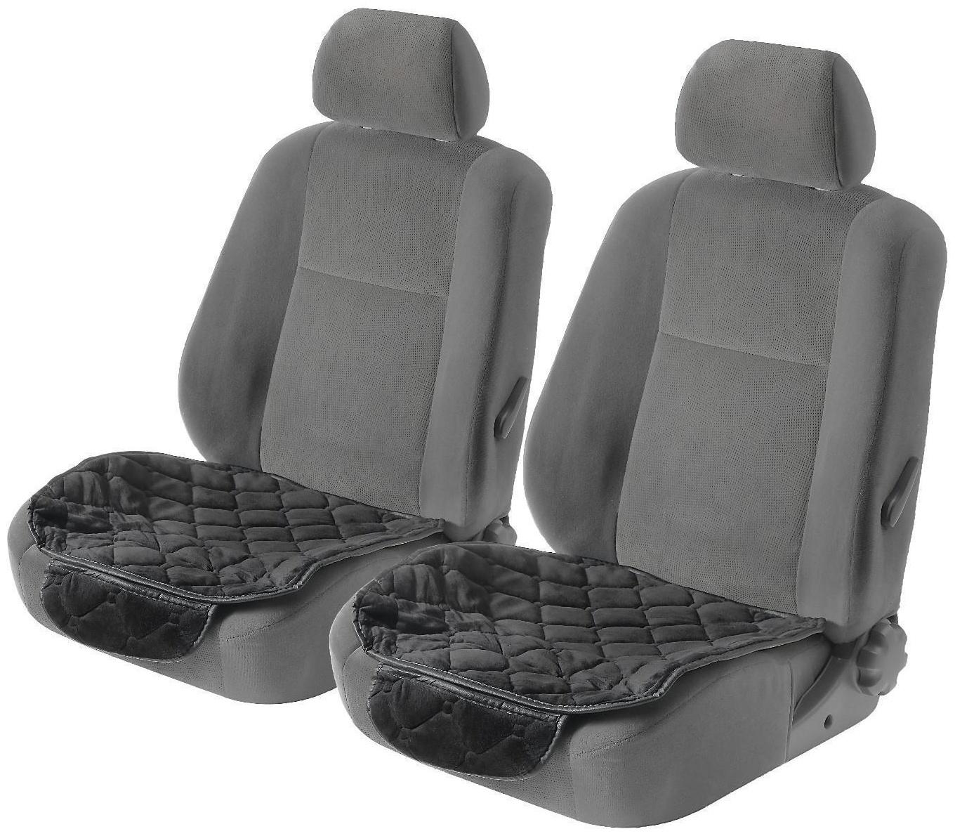 Накидки на сиденья универсальные, велюр, черный, набор 3 шт