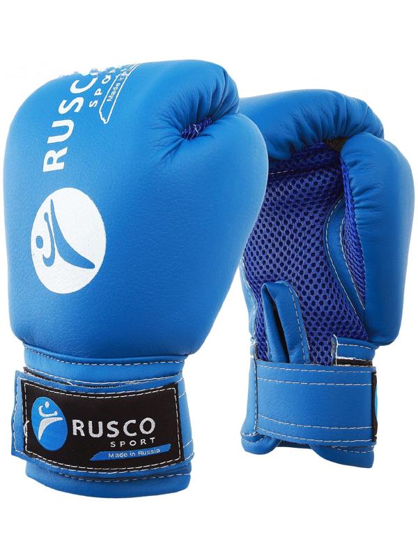 Перчатки боксерские RUSCO SPORT детские кож.зам. 4 Oz синие