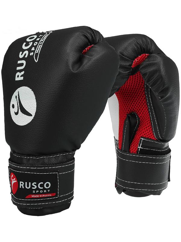 Перчатки боксерские RUSCO SPORT кож.зам.  8 Oz черные