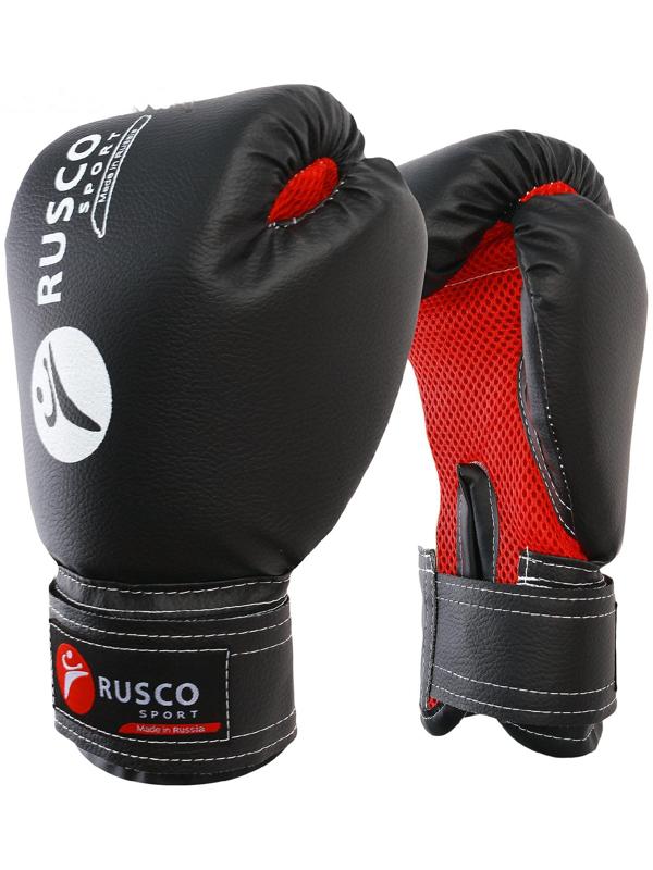 Перчатки боксерские RUSCO SPORT кож.зам.  8 Oz черные