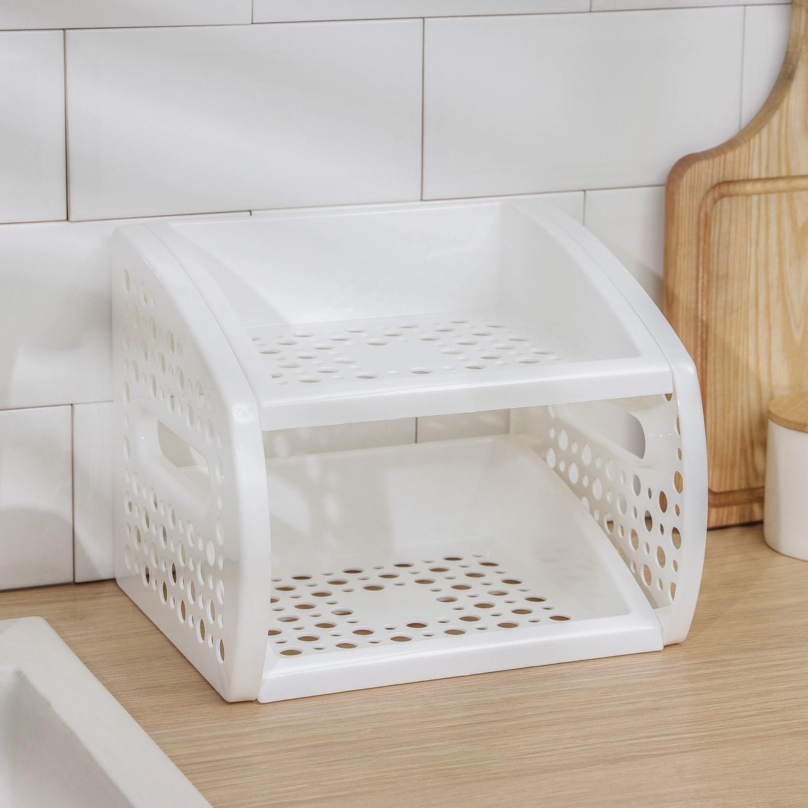 Этажерка настольная 2-х секционная, цвет белый