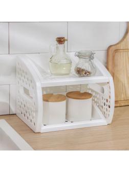 Этажерка настольная 2-х секционная, цвет белый