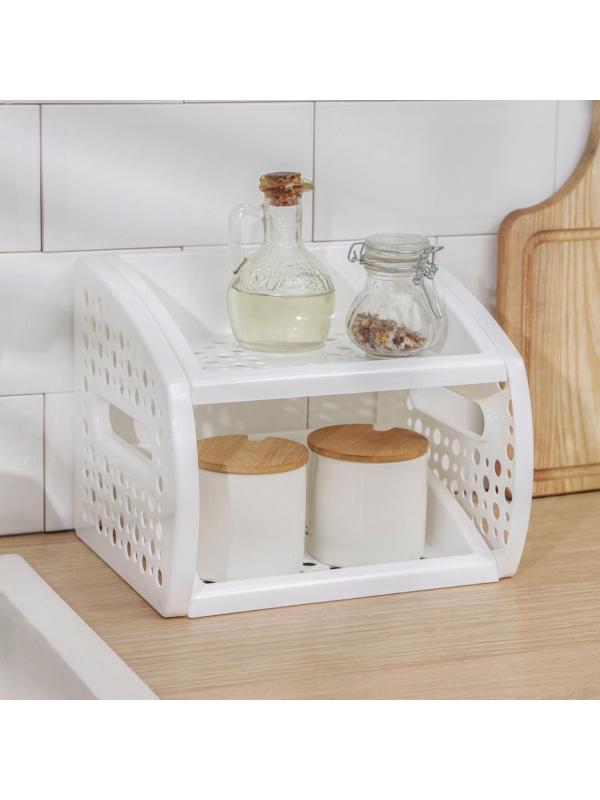 Этажерка настольная 2-х секционная, цвет белый