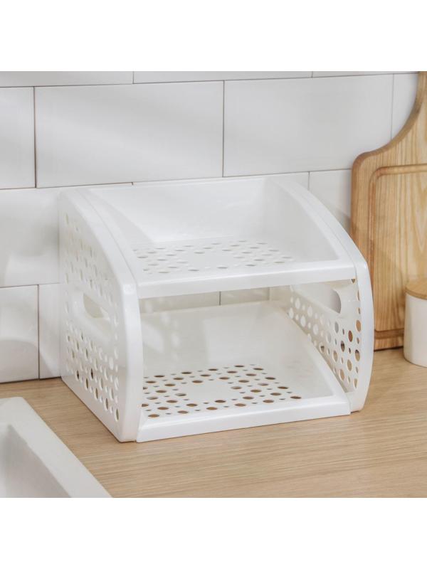 Этажерка настольная 2-х секционная, цвет белый