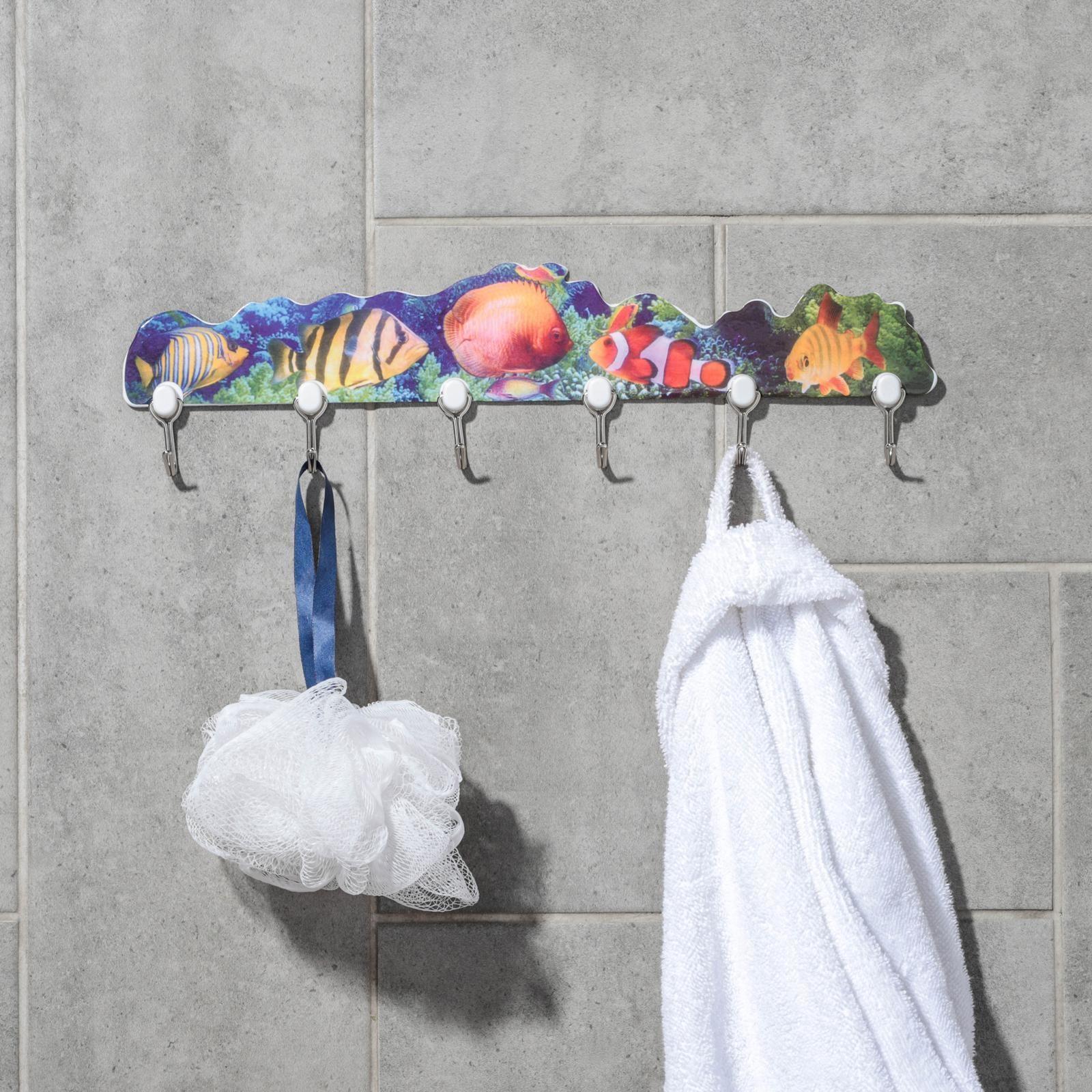 Вешалка настенная на 6 крючков «Ассорти», цвет МИКС