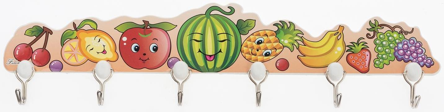 Вешалка настенная на 6 крючков «Ассорти», цвет МИКС