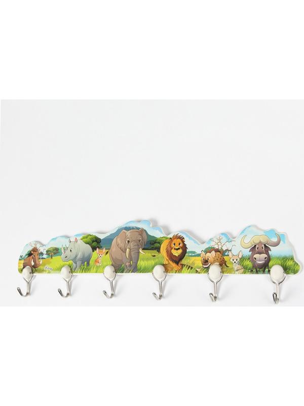 Вешалка настенная на 6 крючков «Ассорти», цвет МИКС