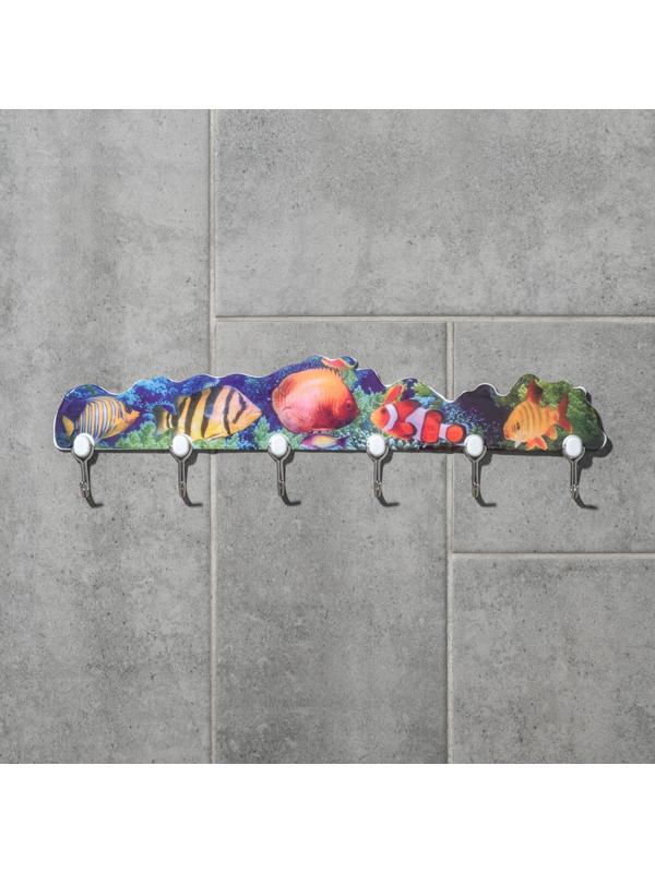 Вешалка настенная на 6 крючков «Ассорти», цвет МИКС