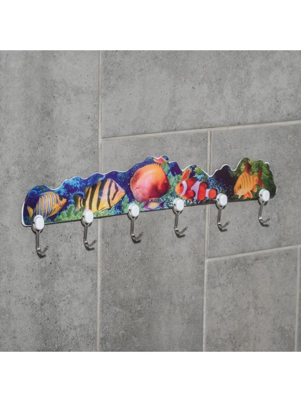 Вешалка настенная на 6 крючков «Ассорти», цвет МИКС