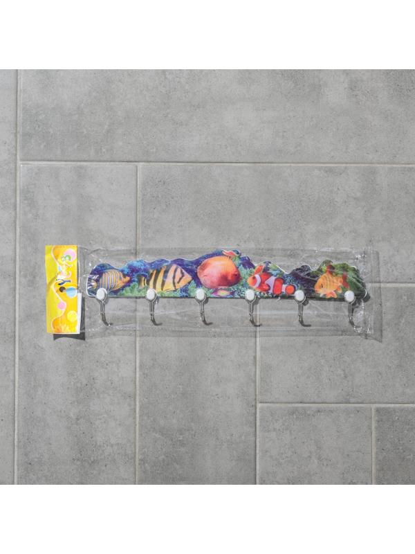 Вешалка настенная на 6 крючков «Ассорти», цвет МИКС