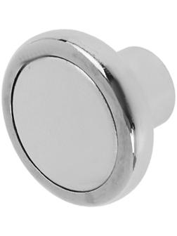 Ручка кнопка ТУНДРА РК101, цвет хром с белой вставкой