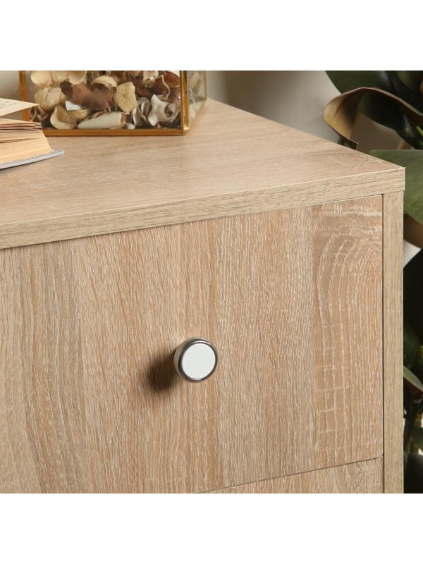 Ручка кнопка ТУНДРА РК101, цвет хром с белой вставкой