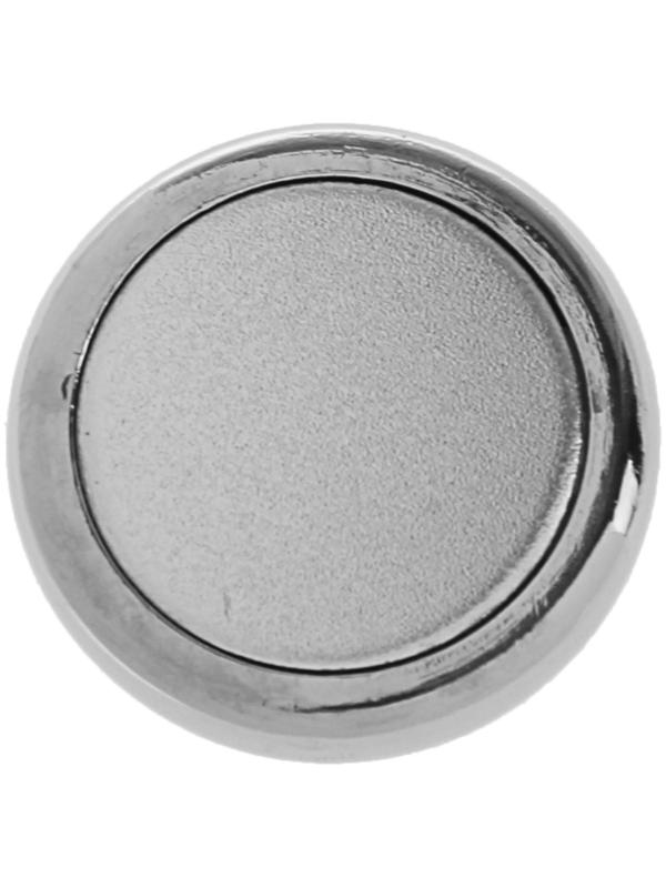 Ручка кнопка ТУНДРА РК101, цвет хром с белой вставкой