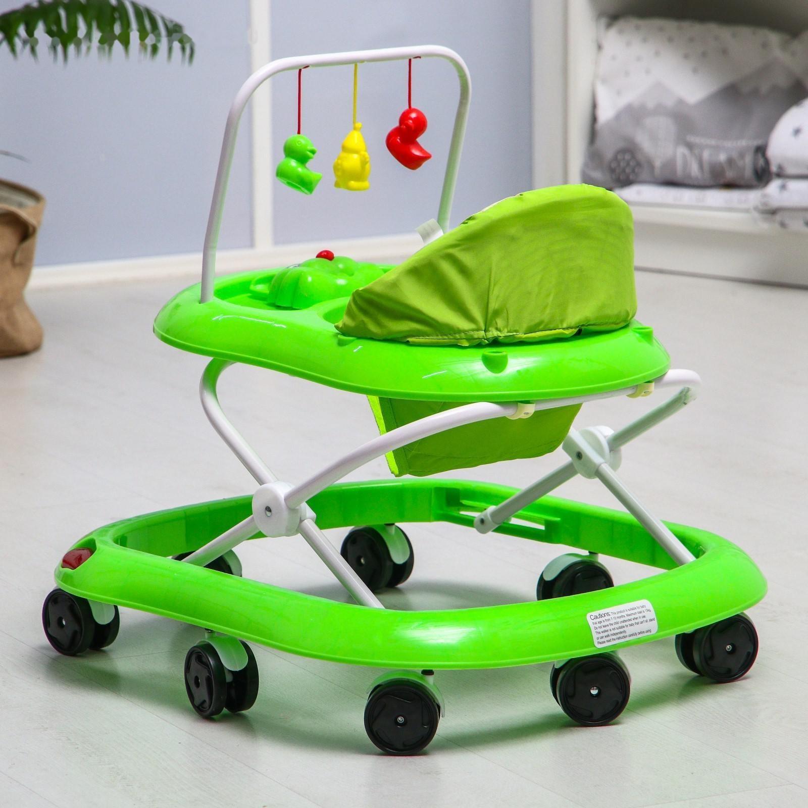 Ходунки «Маленький водитель», 8 колес, муз., зеленый