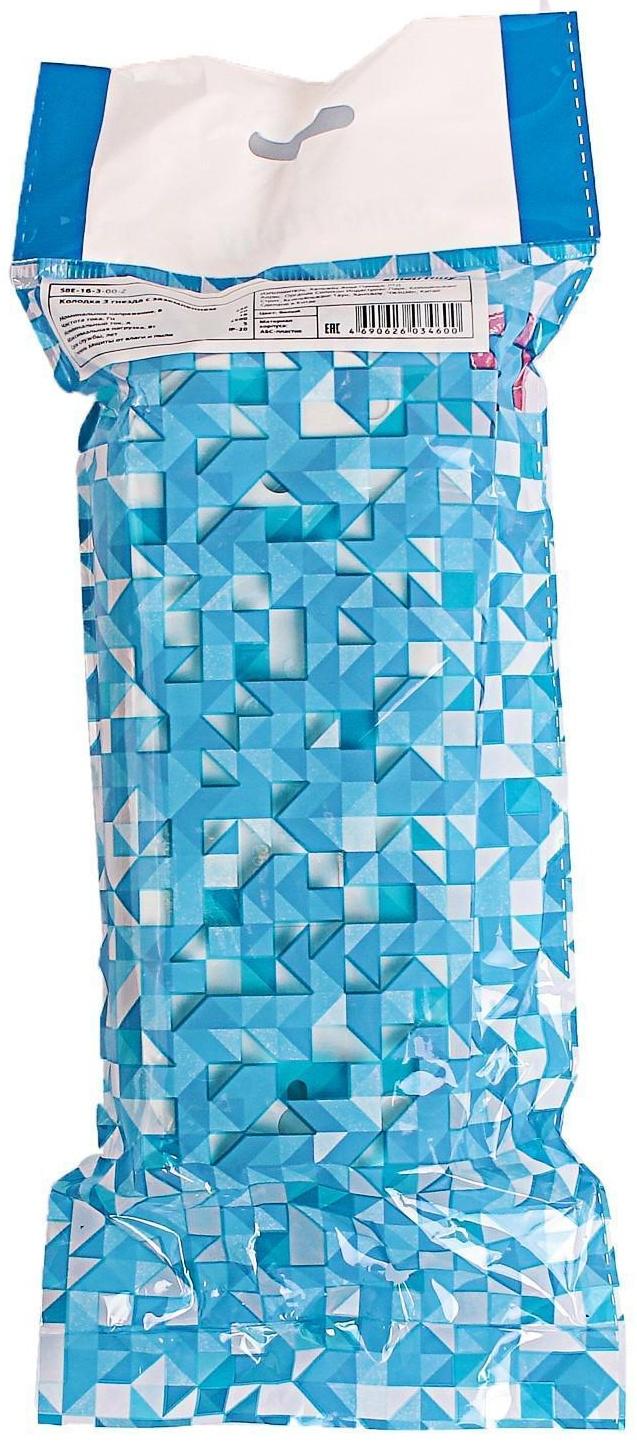 Колодка Smartbuy, 3 розетки, 16 А, 3500 Вт, с з/к, белая