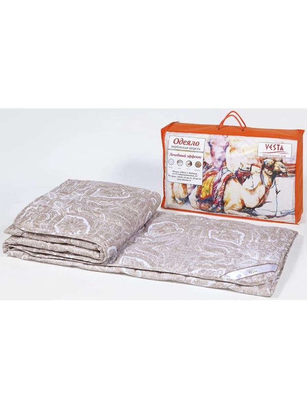 Одеяло облегченное 140х205 см, шерсть верблюда, ткань тик, п/э 100%