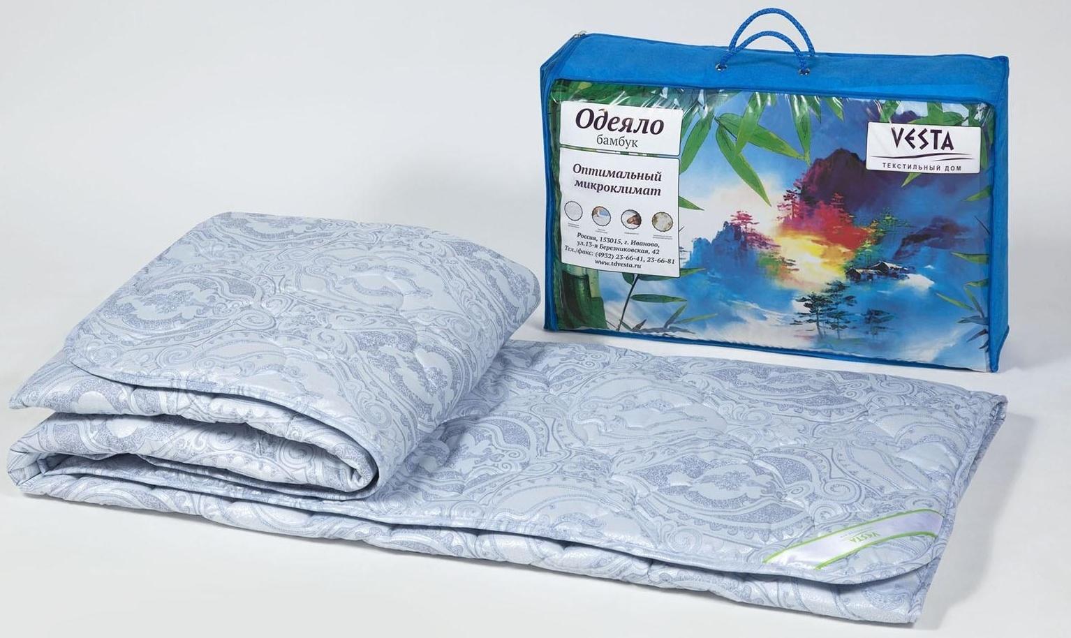 Одеяло зимнее 140х205 см, бамбуковое волокно, ткань тик, п/э 100%