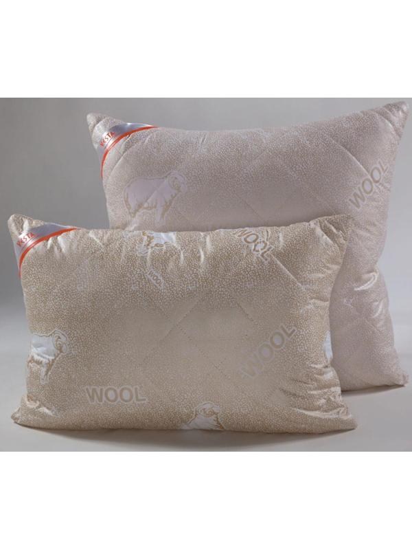 Подушка стёганная 70х70 см, шерсть мериноса, ткань глосс-сатин, п/э 100%