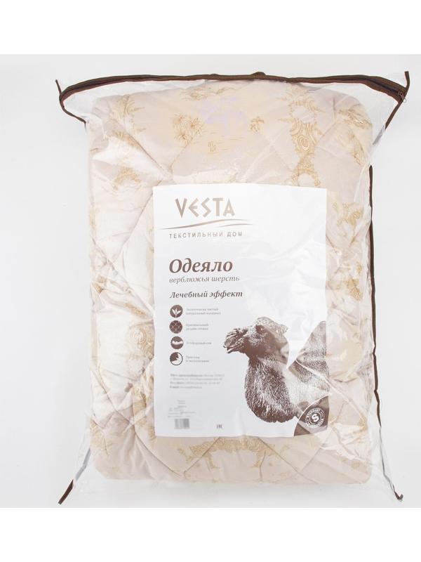 Одеяло зимнее 220х205 см, шерсть верблюда, ткань глосс-сатин, п/э 100% 100%